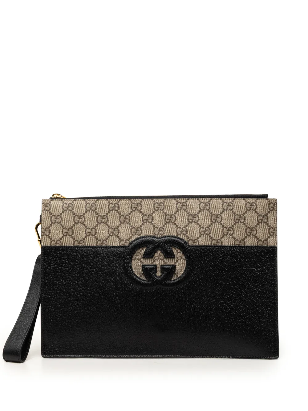 Gucci Pre-Owned 2016-2026 GG Supreme Clutch mit Cut-Out - Schwarz