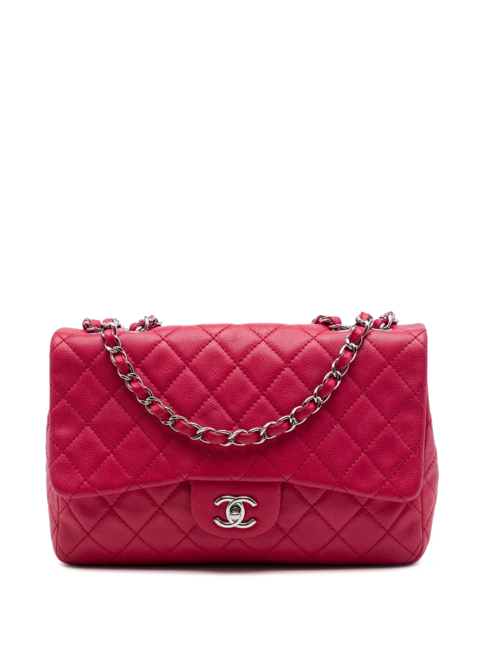 CHANEL Pre-Owned 2008-2009 Jumbo Classic Caviar Single Flap shoulder bag - Pink