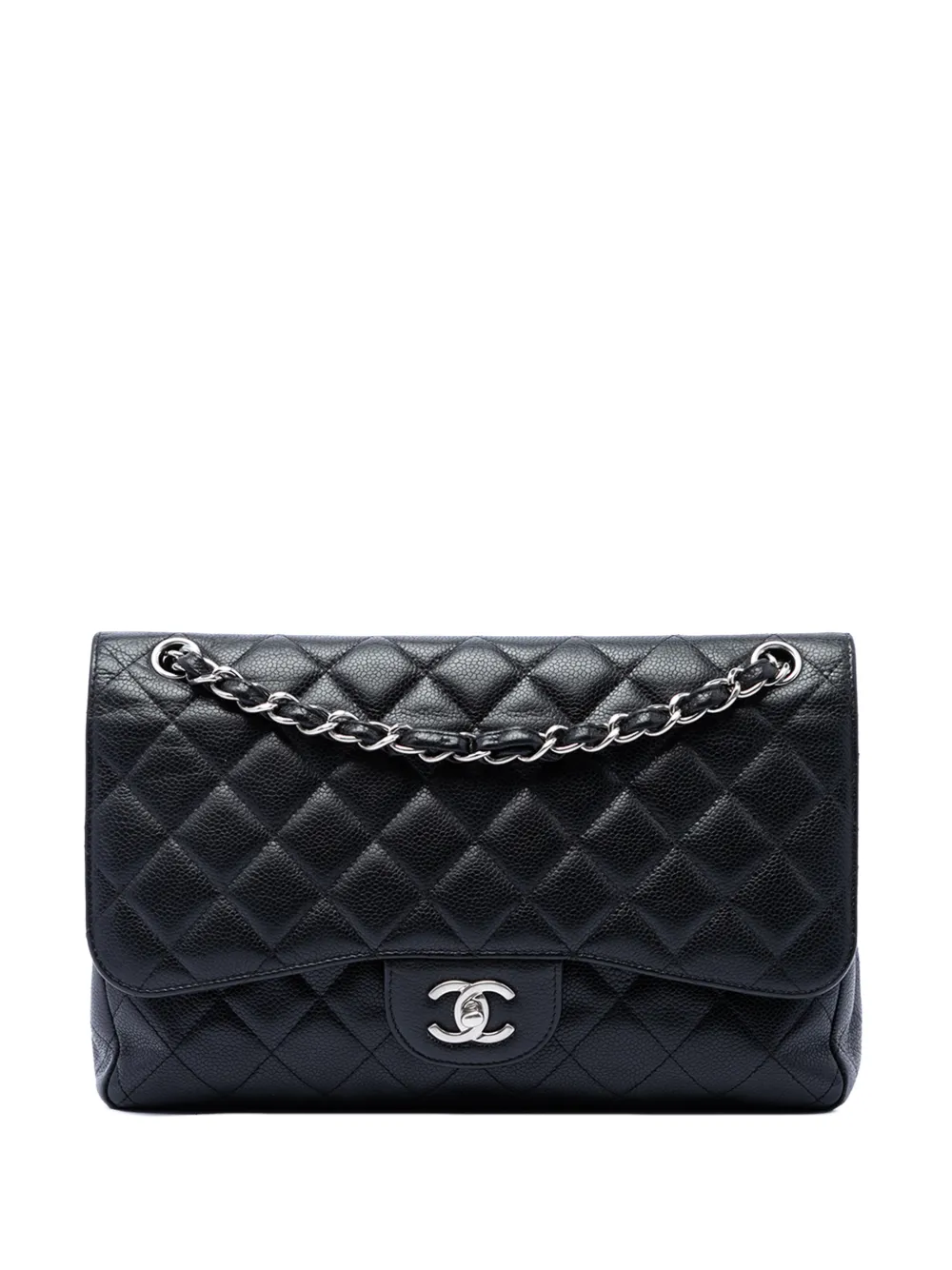 CHANEL Pre-Owned 2012 Jumbo Classic Caviar Double Flap shoulder bag - Black