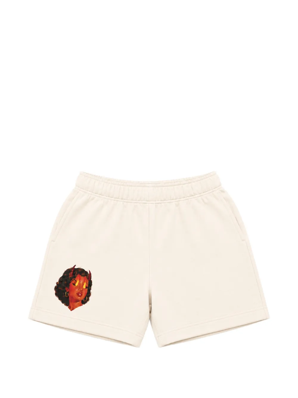 Melt graphic-print track shorts - Nude