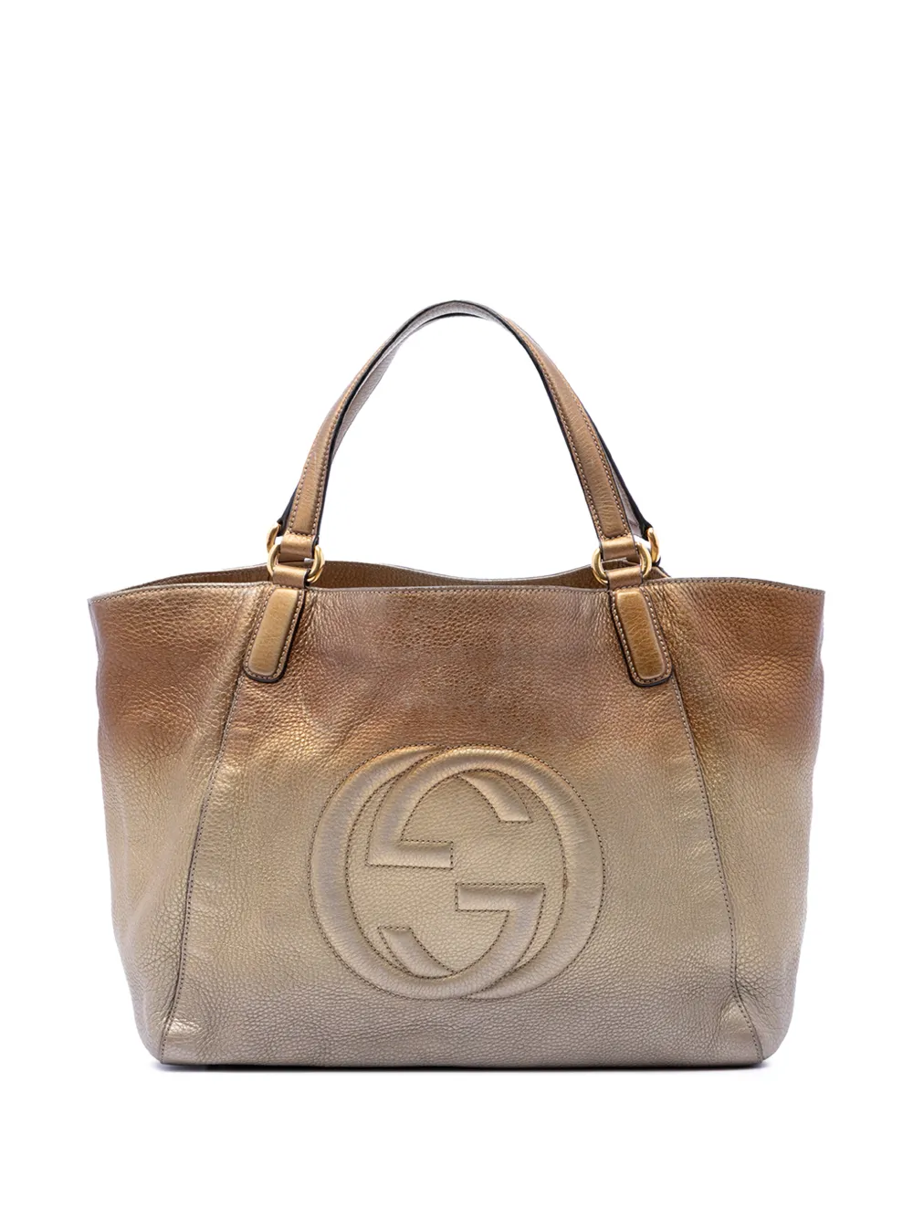 Gucci Pre-Owned 2016-2026 mittelgroßer Soho Cellarius Tote Bag aus gekörntem Kalbsleder - Gold