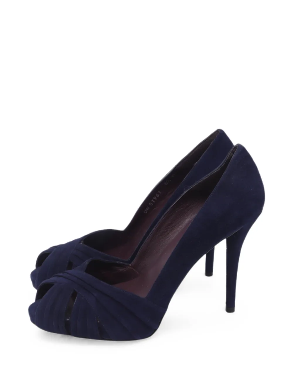 Stuart Weitzman peep-toe suede pumps - Blu
