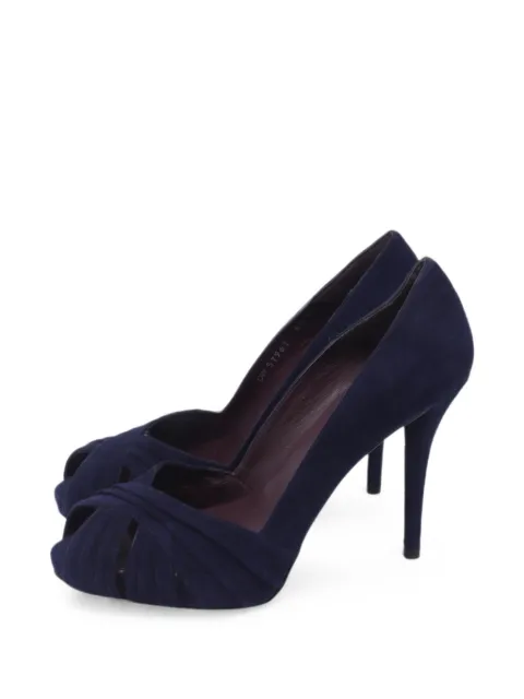 Stuart Weitzman peep-toe suede pumps
