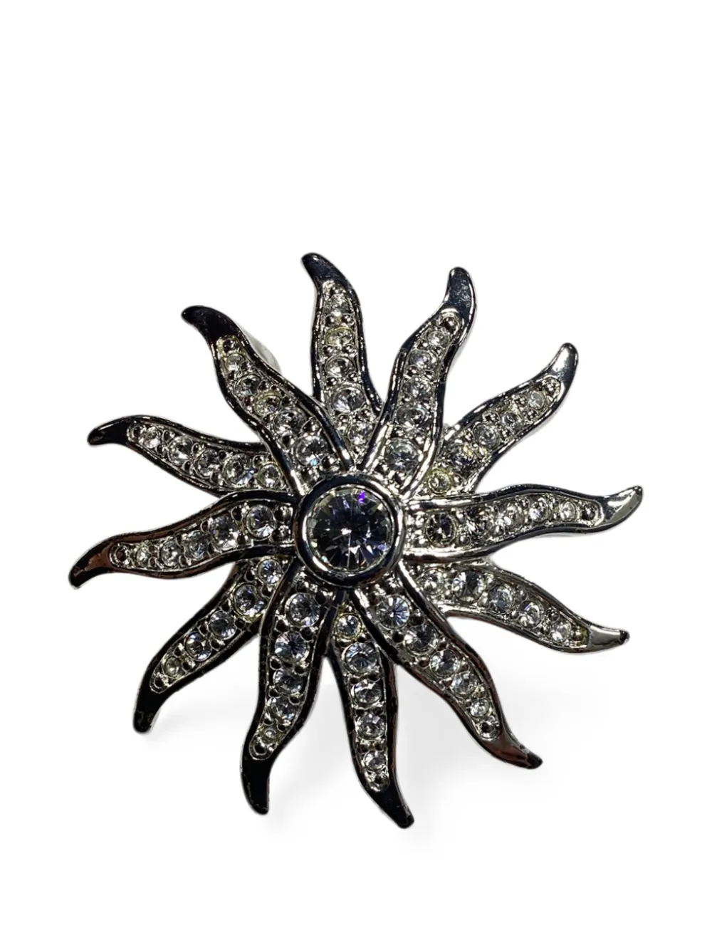Swarovski Vintage Crystal Sunburst brooch - Silber
