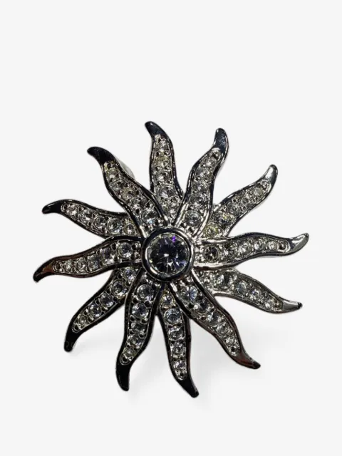 Swarovski Vintage Crystal Sunburst ブローチ