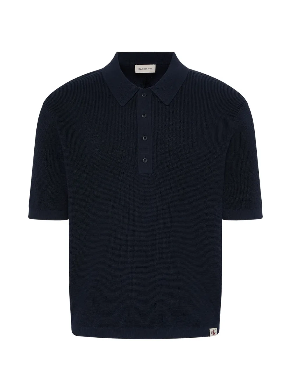 Calvin Klein Jeans Poloshirt aus geripptem Strick - Blau