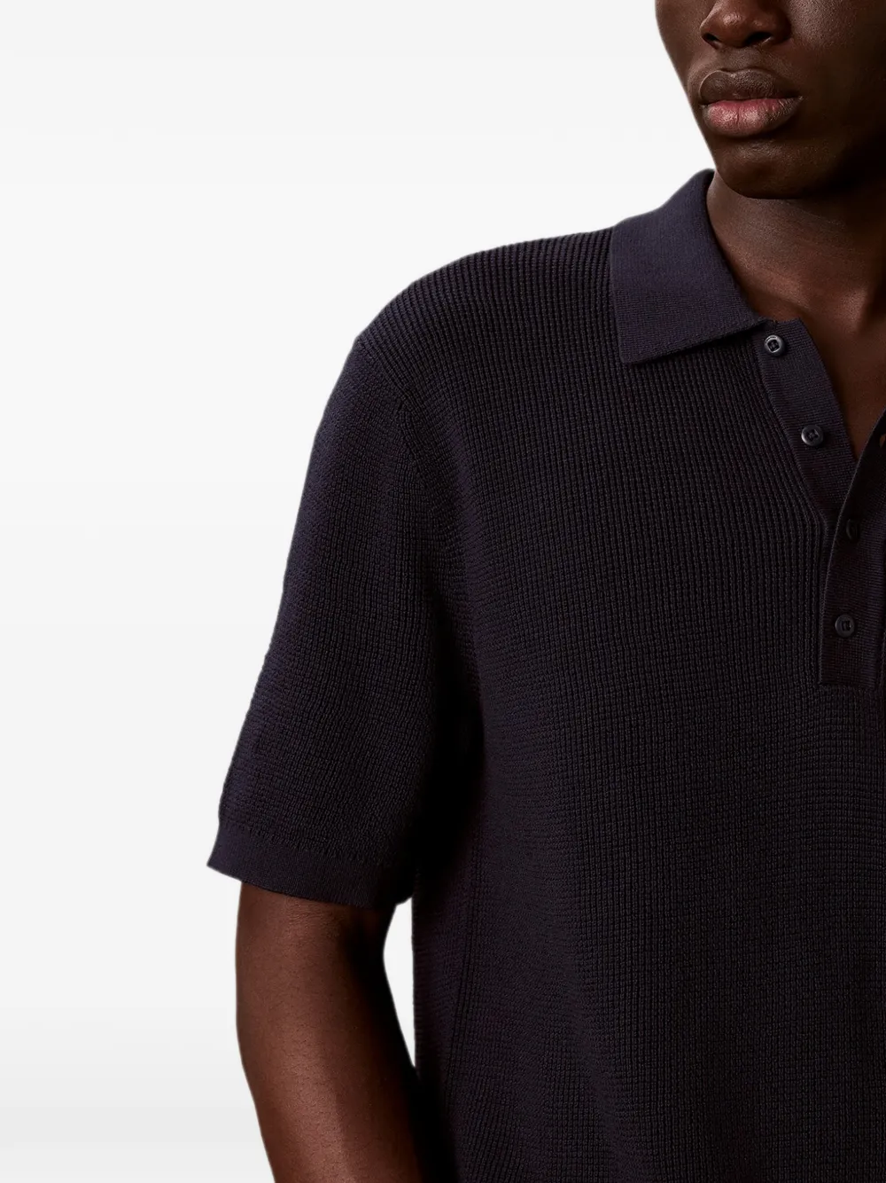 Calvin Klein Jeans Ribgebreid poloshirt Blauw