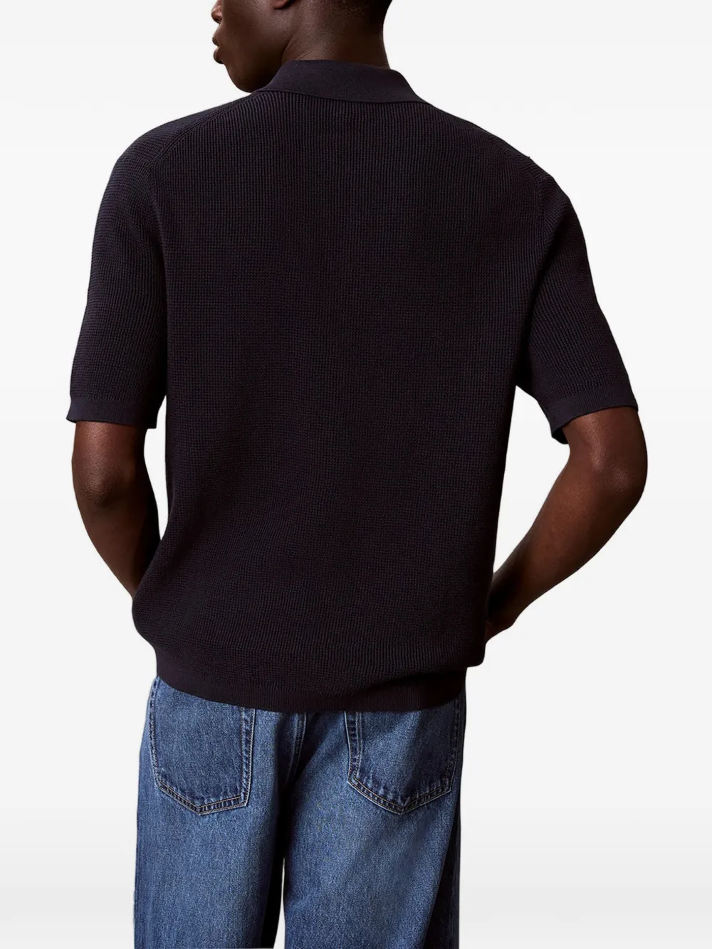 Calvin Klein Jeans Ribgebreid poloshirt Blauw