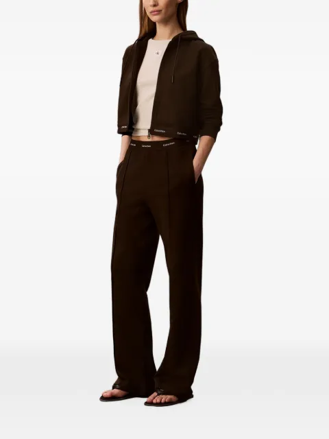 Calvin Klein logo-waistband pintuck-detail track pants