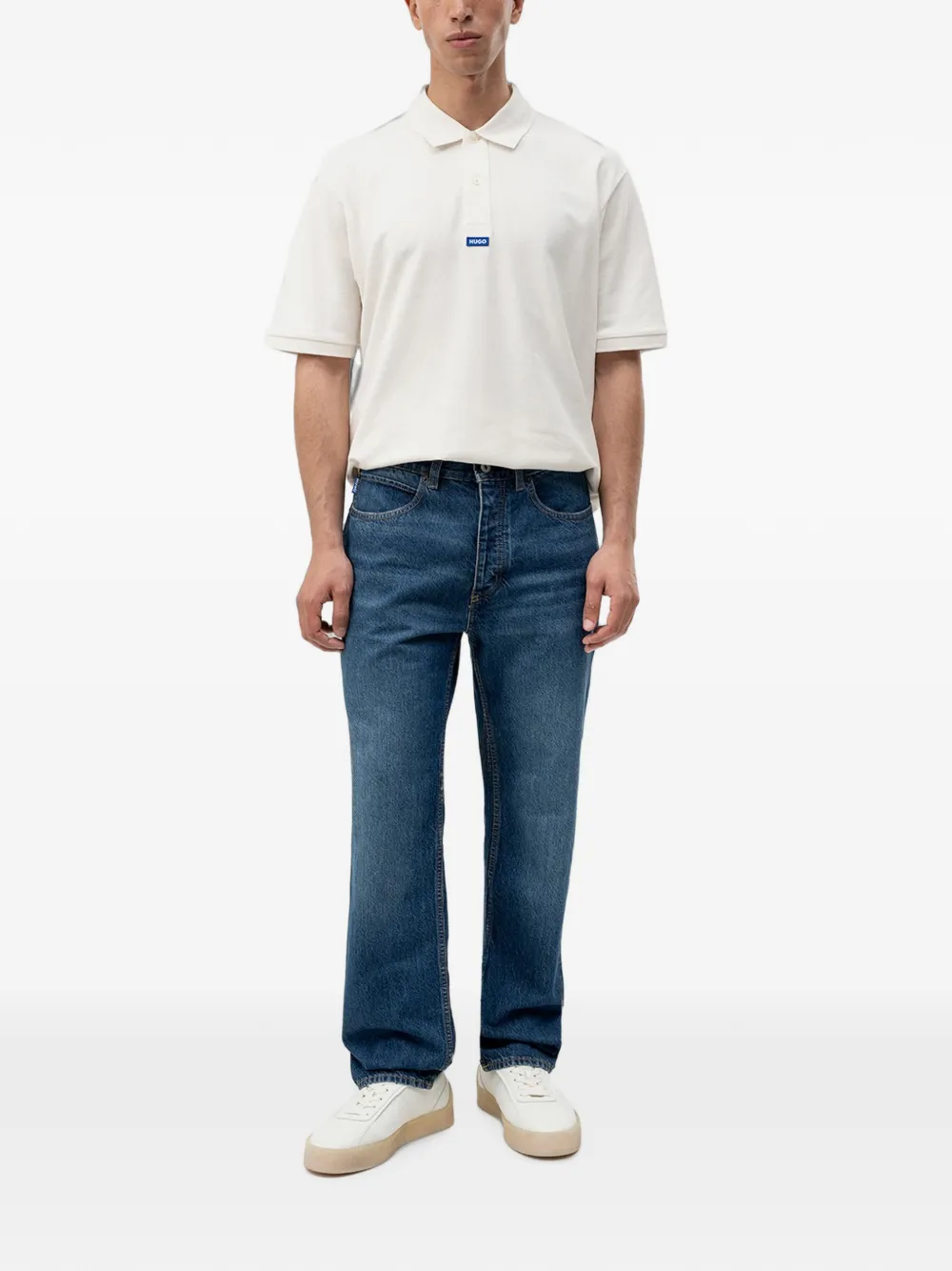 HUGO Straight jeans Blauw