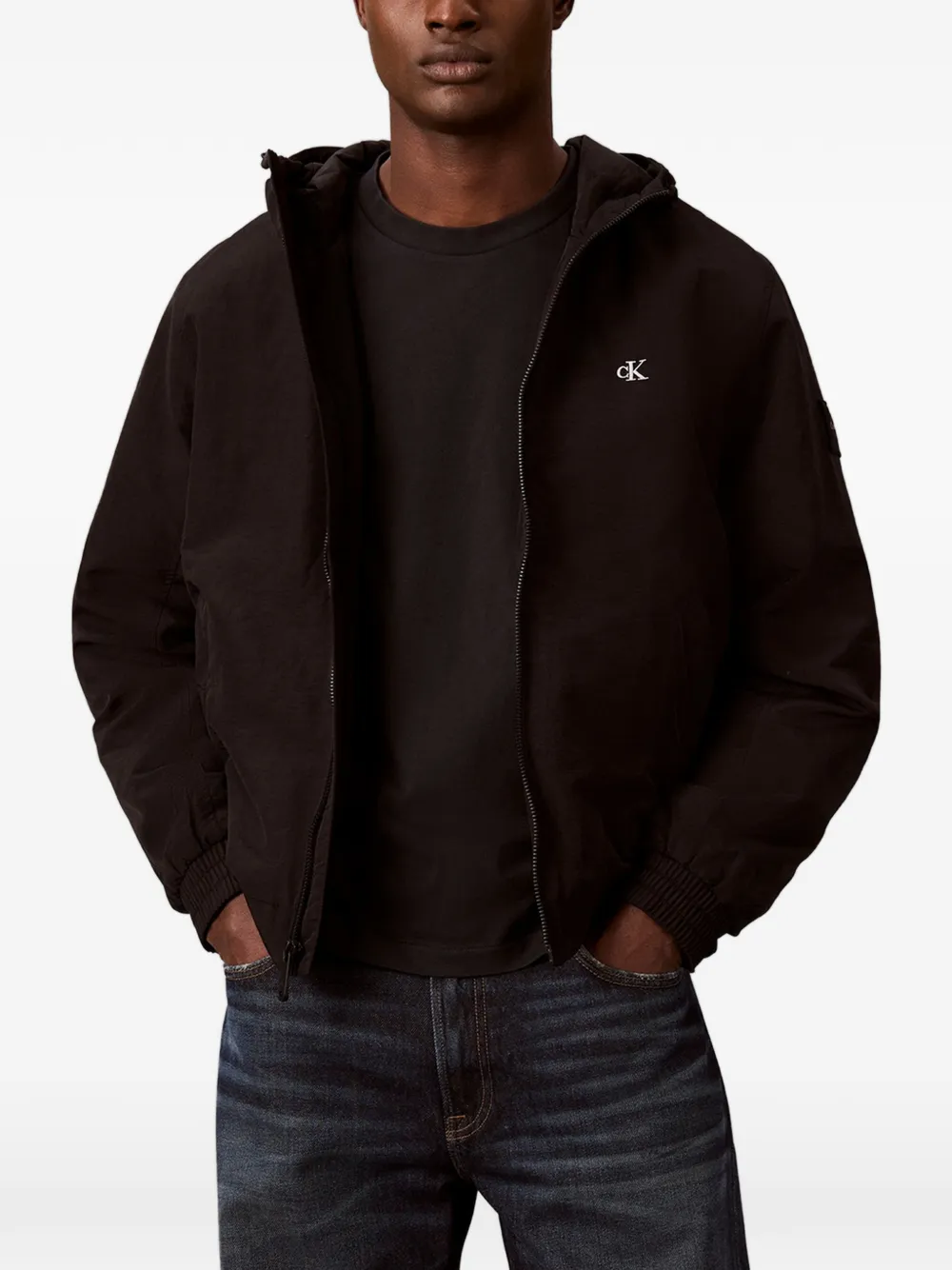 Calvin Klein Jeans Jack met geborduurd logo Zwart