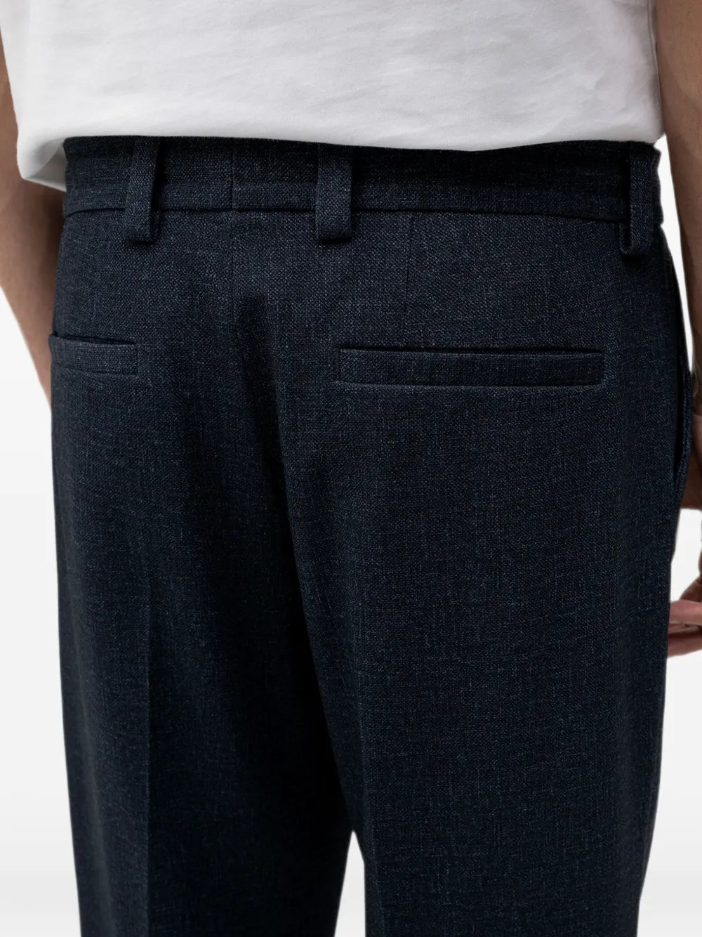 HUGO Teagan261X-H modern-fit broek van stretch stof met micro-print Blauw