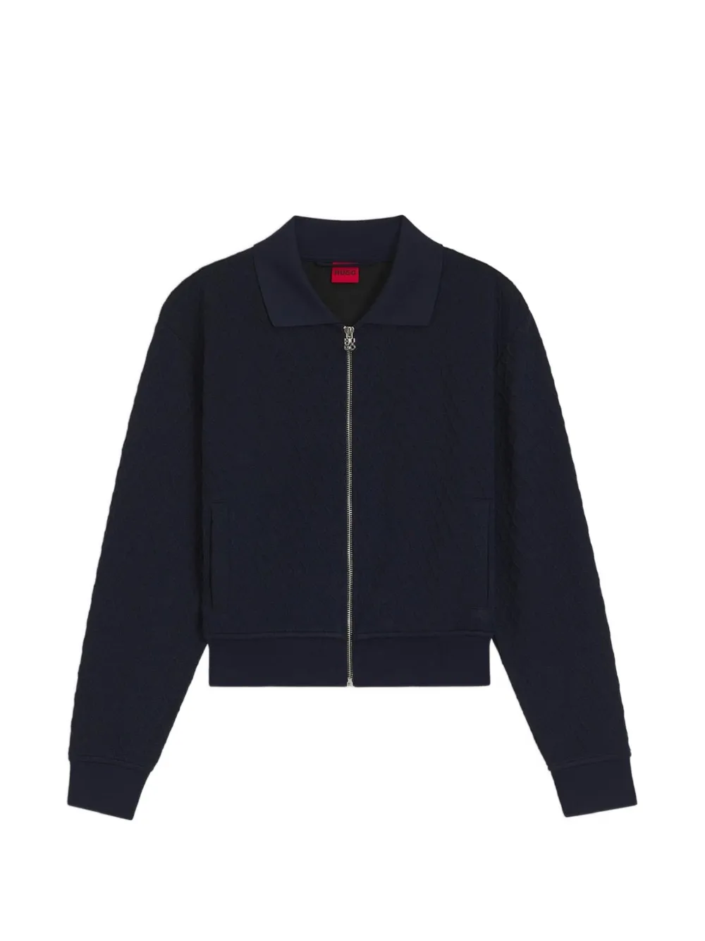 Hugo Boss Dadrid Zippered Sweatshirt With Stacked-logo Puller In Blue