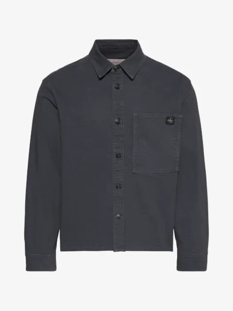 Calvin Klein logo-patch button-up jacket