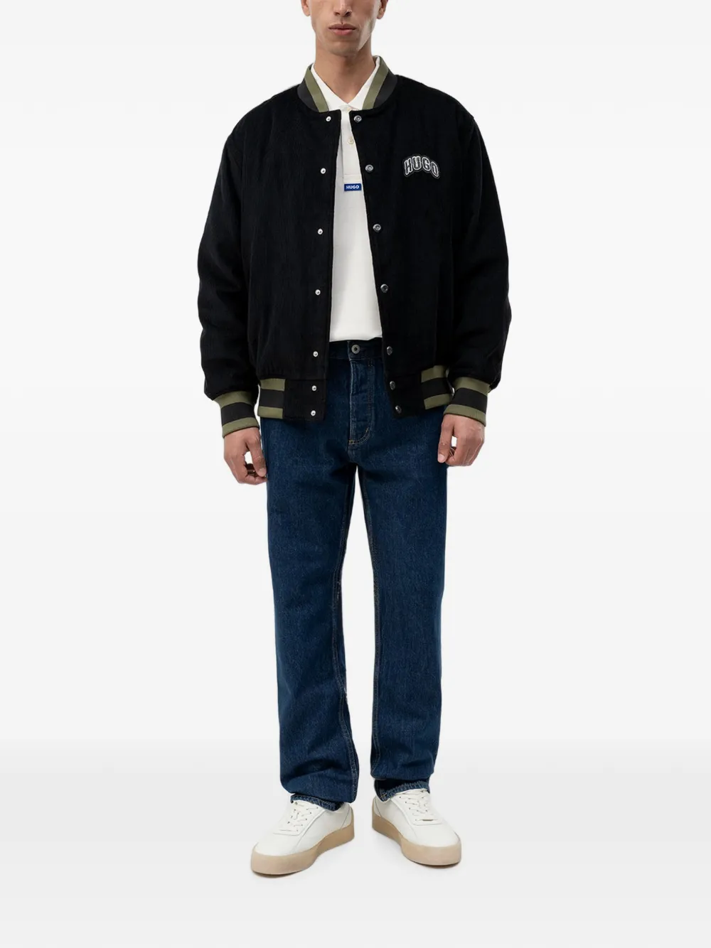 HUGO Varsity jacket in cotton corduroy with logo-patch | Bomber Jackets | Image 2
