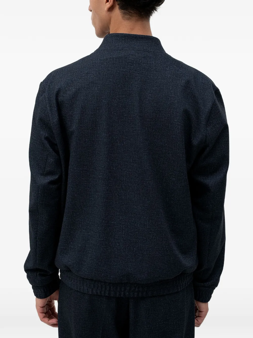 HUGO Ukashi slim-fit jack van stretch stof met micro-print Blauw