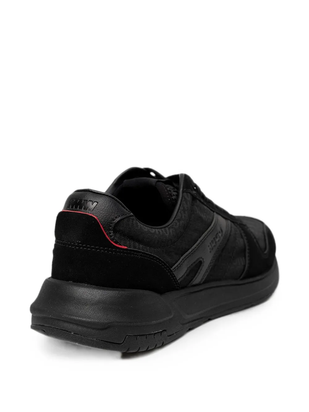 HUGO monogram-jacquard sneakers with faux-suede trim Zwart