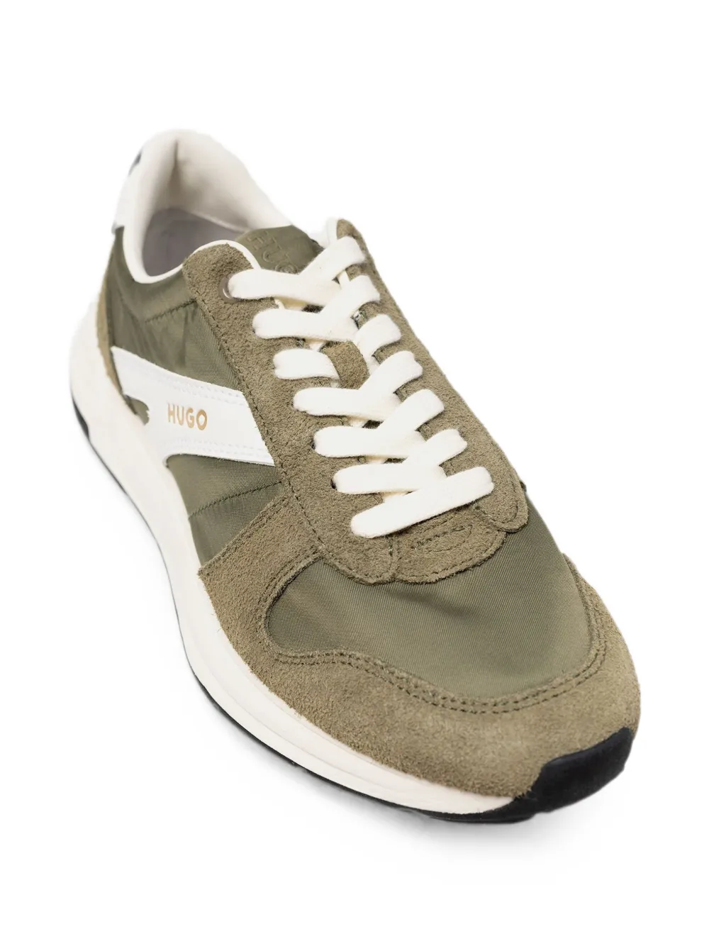 HUGO Nymf sneakers with suede trim and logo details Groen