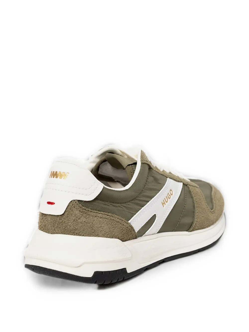 HUGO Nymf sneakers with suede trim and logo details Groen