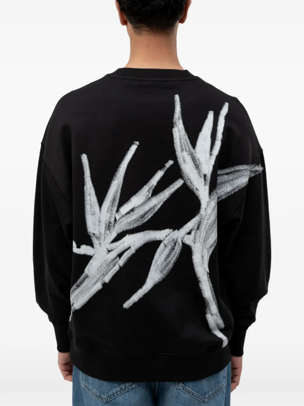 HUGO Sweater met grafische print en logoprint Zwart