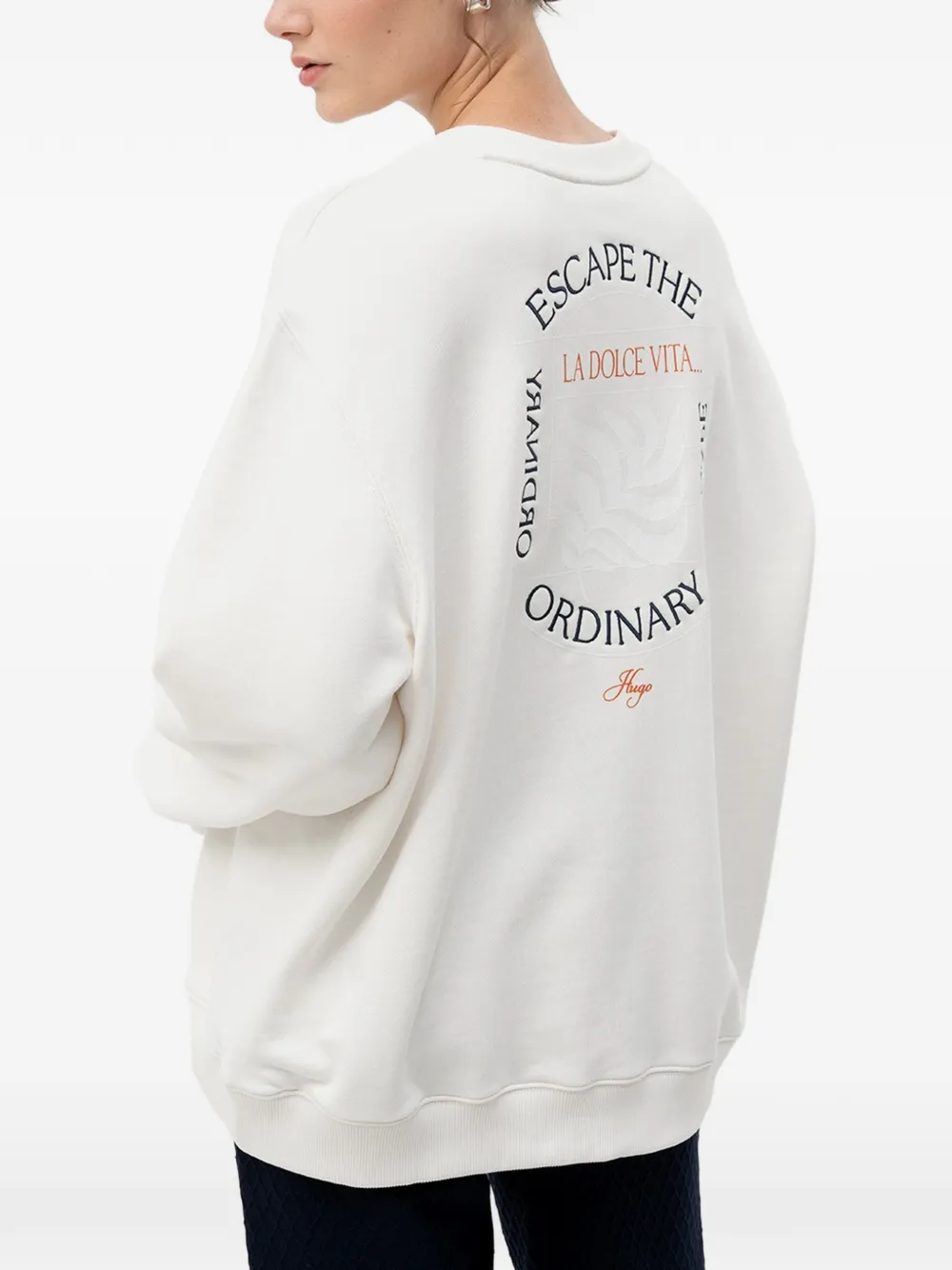 HUGO Sweater met tekst Wit