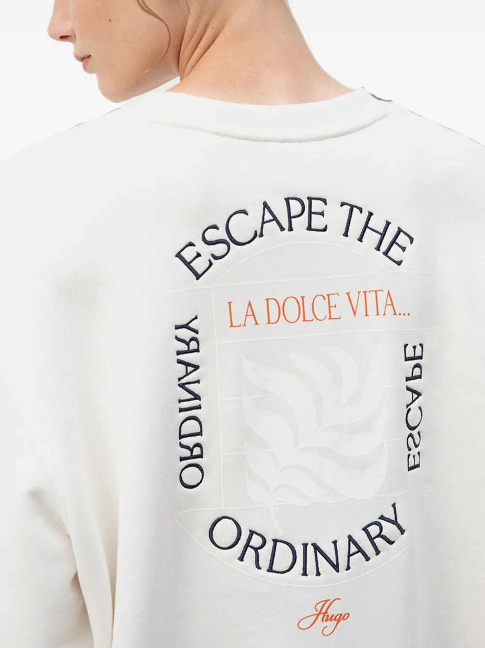 HUGO Sweater met tekst Wit