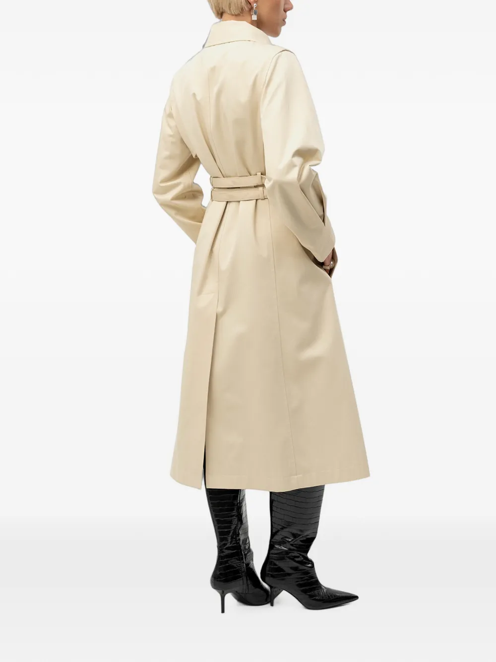 HUGO Mariane trenchcoat met dubbele rij knopen en ceintuur Beige