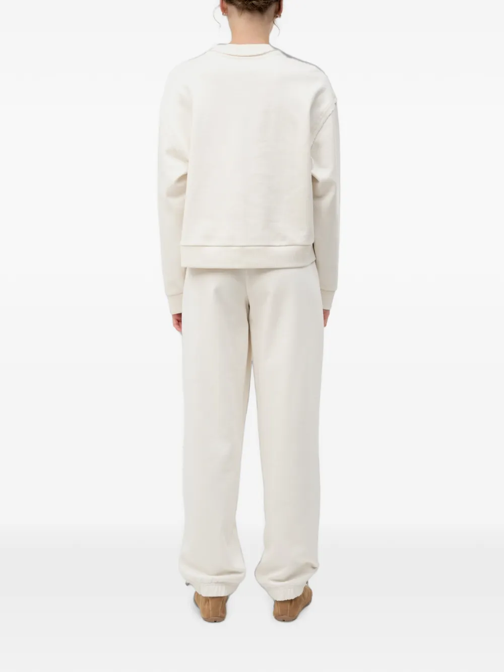 HUGO Numberie B ruimvallende katoenen joggingbroek met geborduurd logo Beige