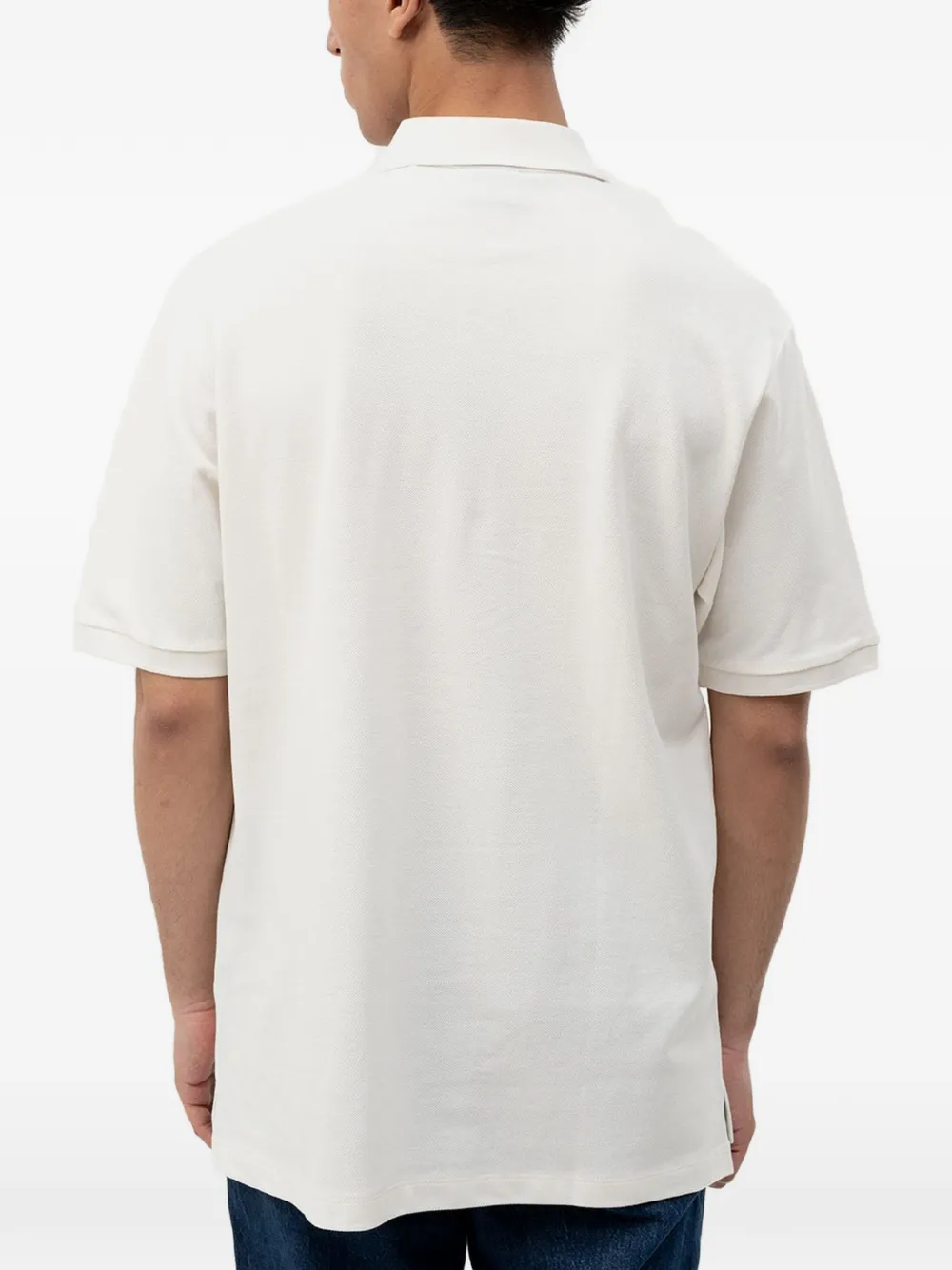 HUGO Nolitos katoenen-piqué poloshirt met logo-badge Wit