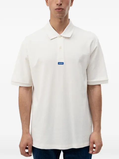 HUGO polo Nolitos en coton piqué avec badge logo bleu