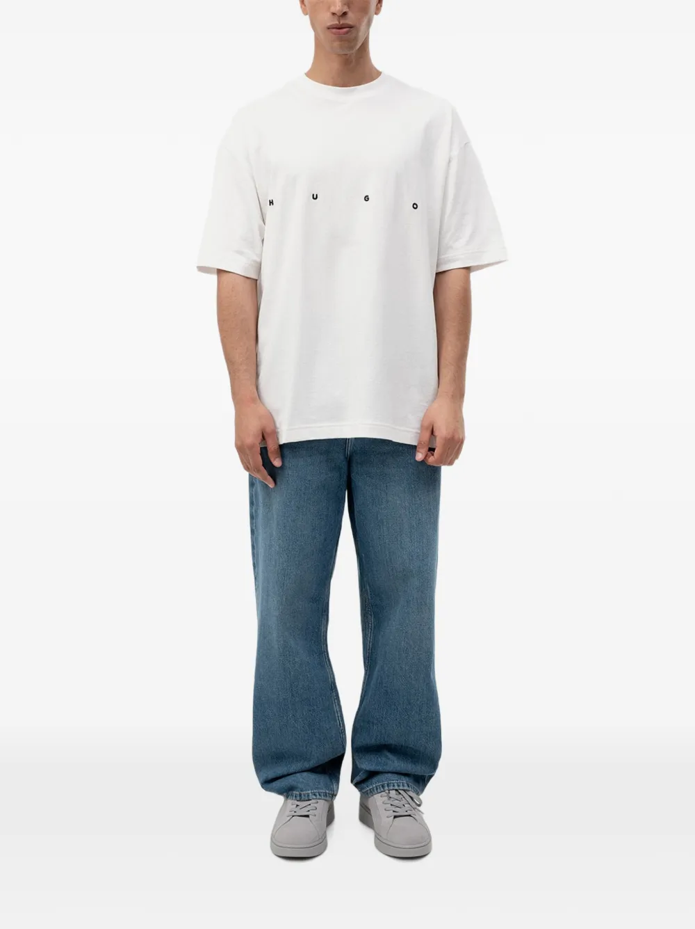 HUGO T-shirt met print Wit