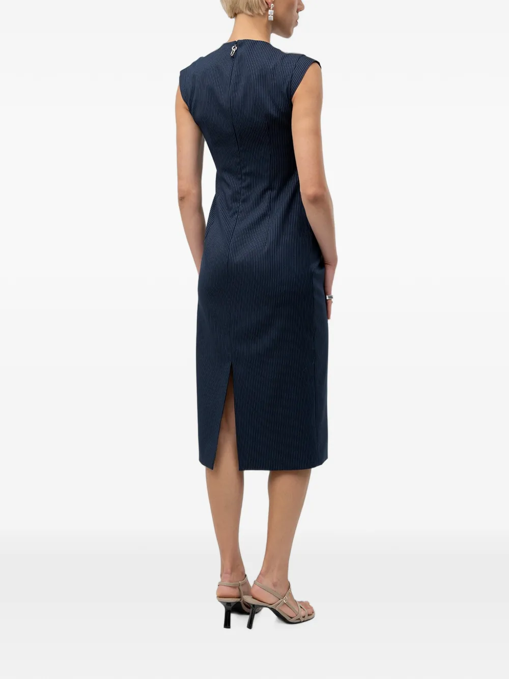 HUGO Midi-jurk met ruches Blauw