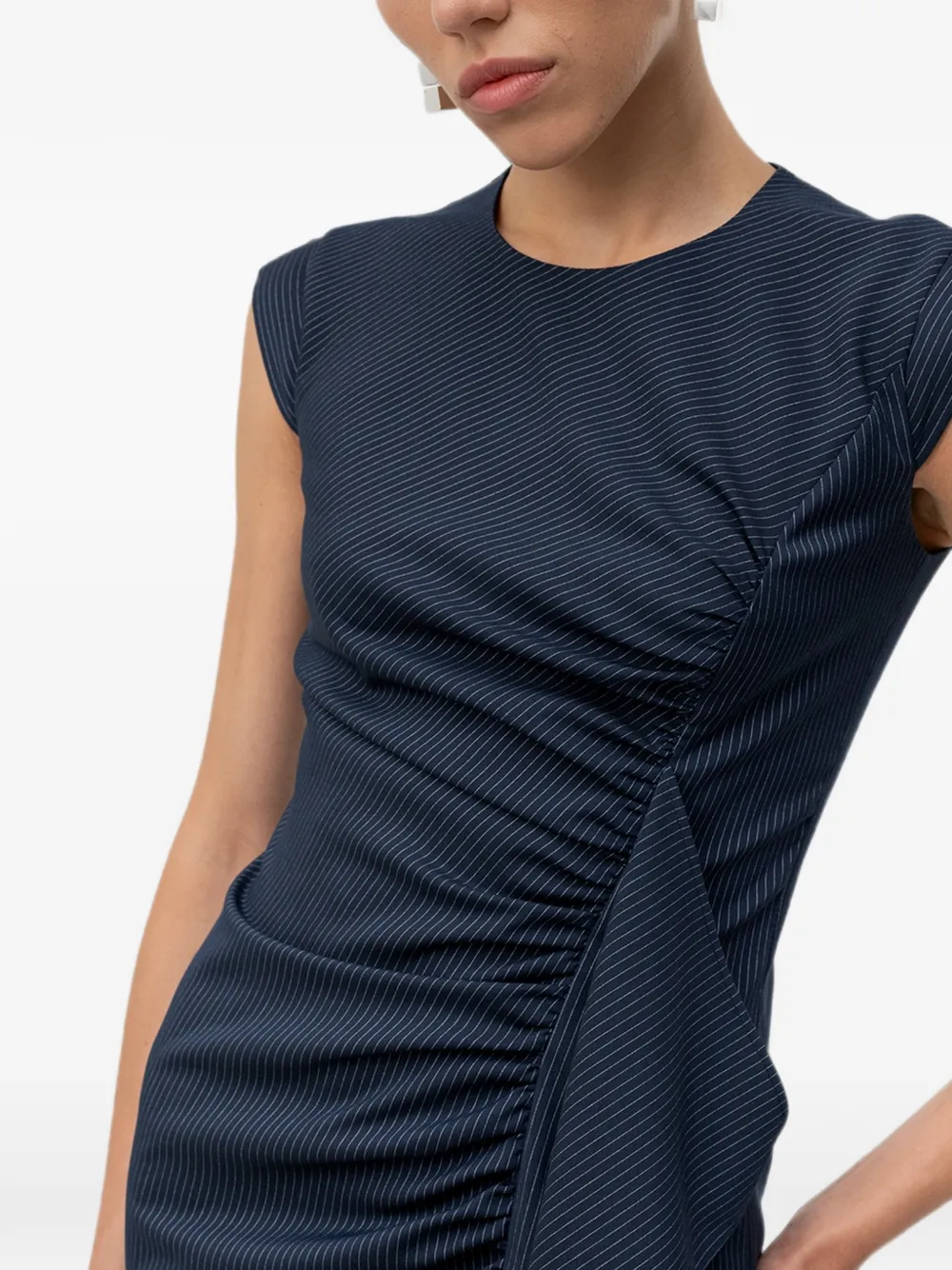 HUGO Midi-jurk met ruches Blauw
