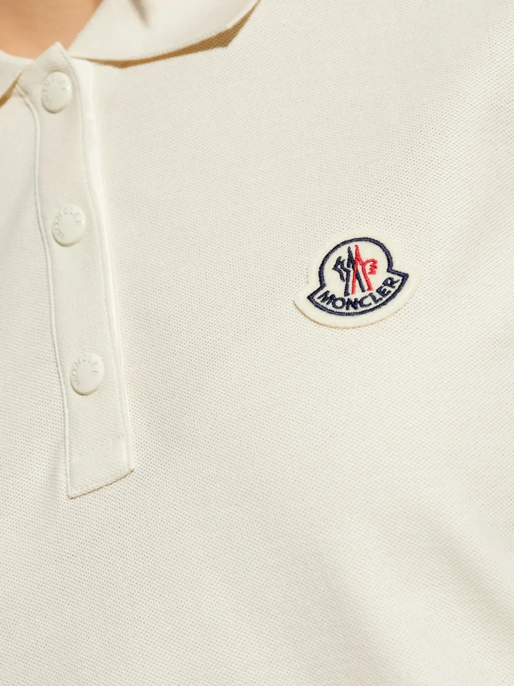 Moncler logo-patch polo shirt Beige