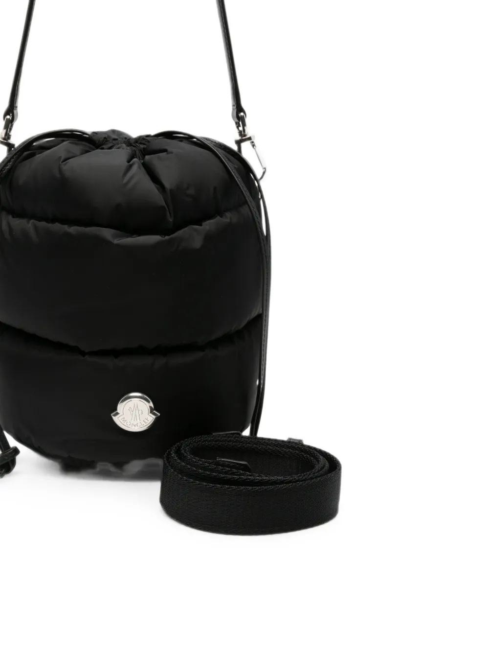 Moncler Caradoc gewatteerde bucket-tas met trekkoord Zwart