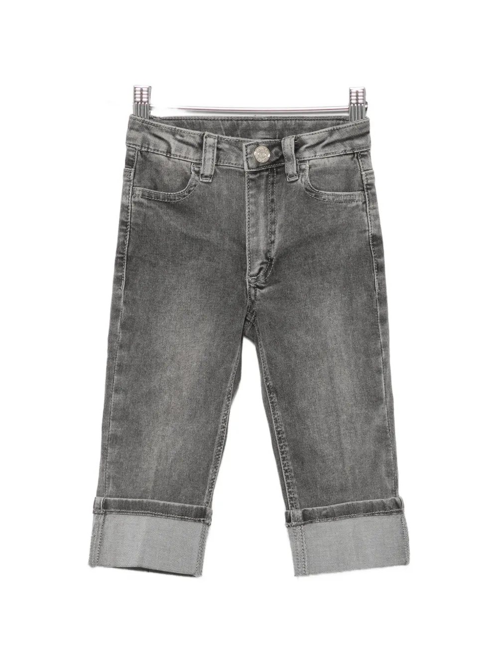 TWINSET Kids turn-up cuff jeans - Grigio