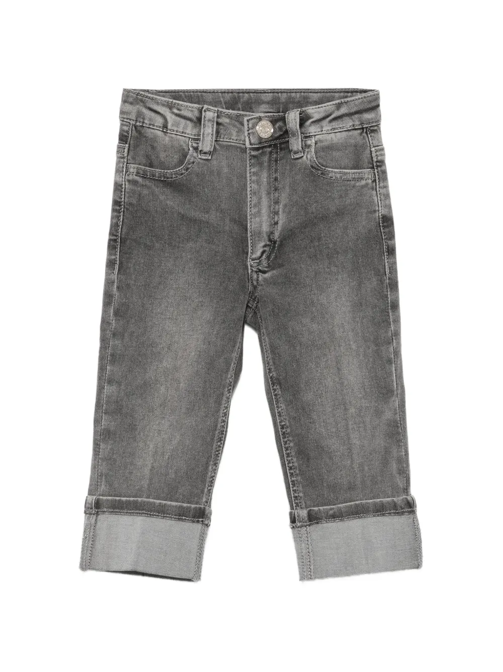 TWINSET Kids turn-up cuff jeans - Grigio