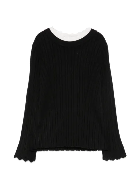 TWINSET Kids ribbed-knit scalloped-edge sweater