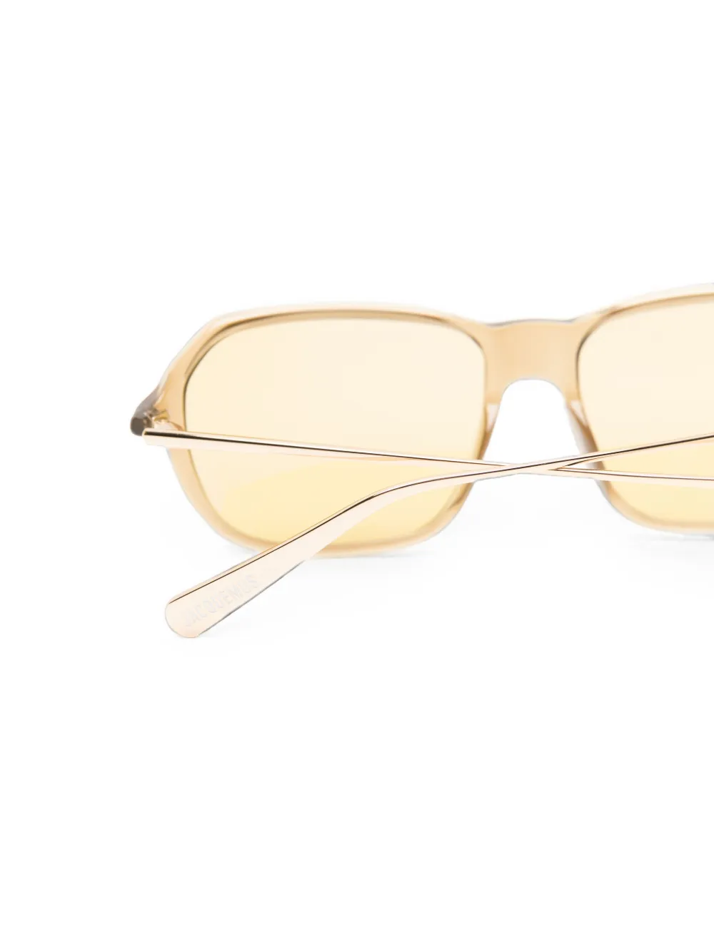 Jacquemus Zonnebril met geometrisch montuur Beige