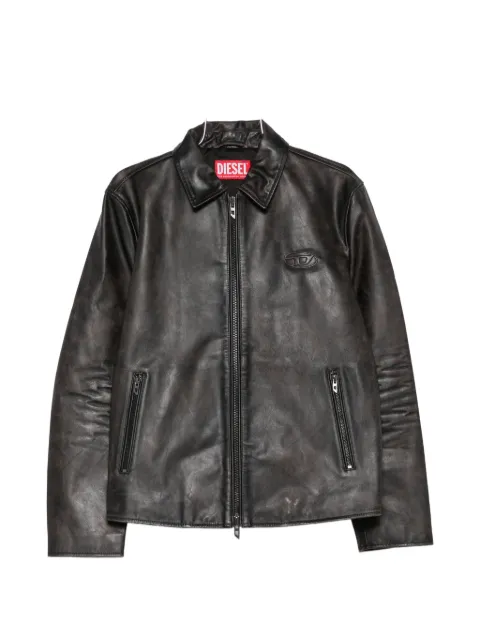 Diesel veste Oval D en cuir