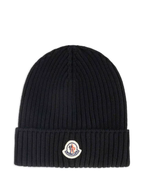 Moncler Enfant bonnet côtelé à patch logo