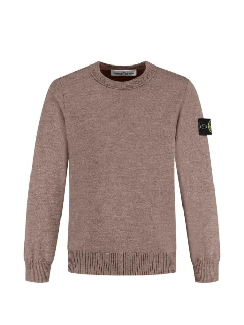 Stone Island Junior logo-patch crew-neck sweater