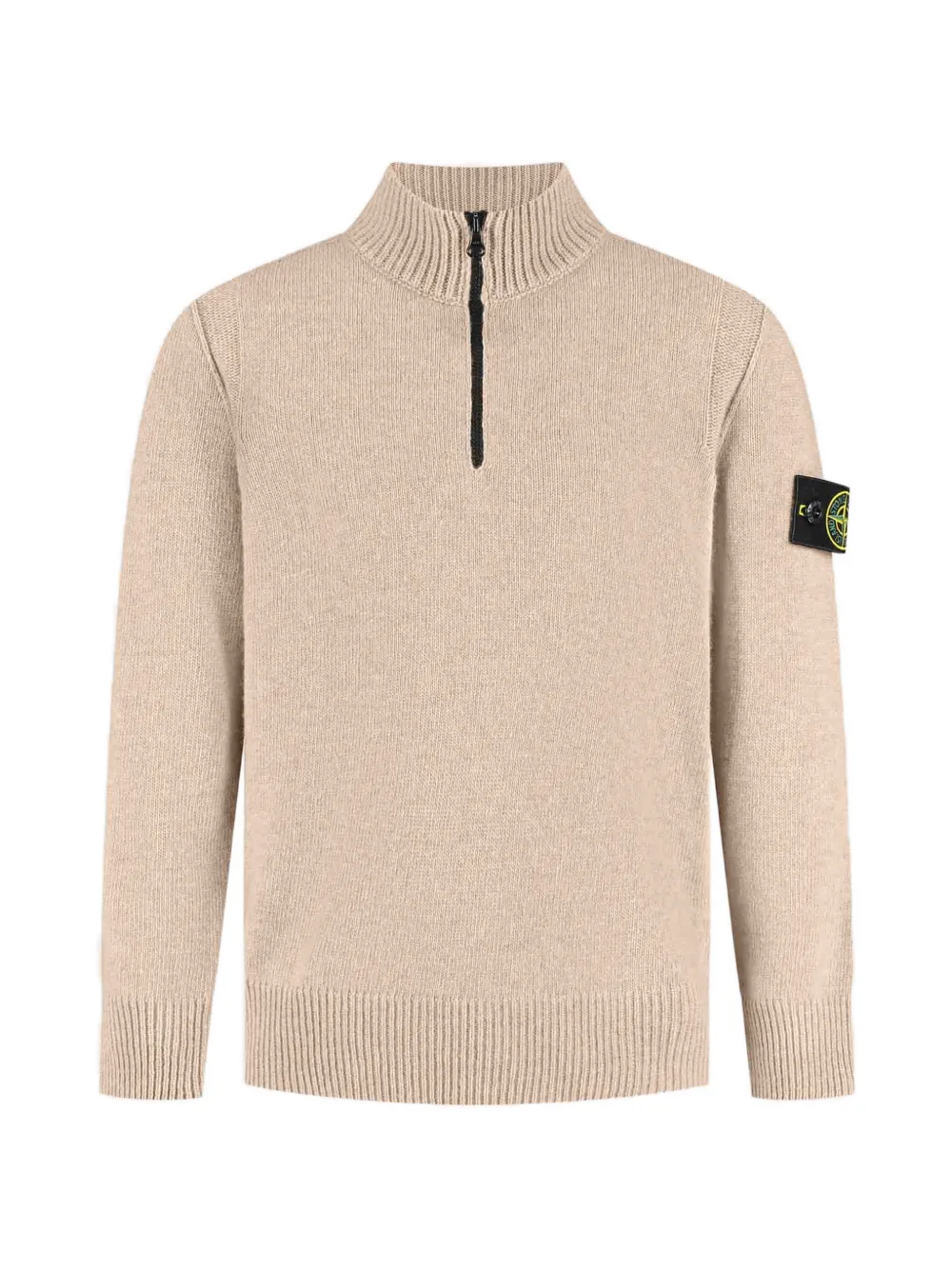 Stone Island Junior logo-patch zip-fastening sweater - Toni neutri