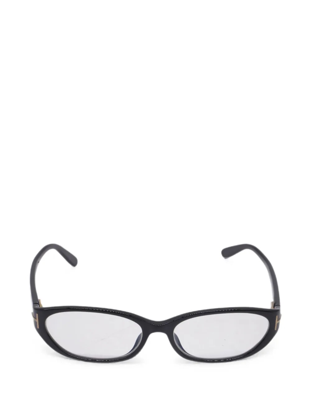 Pre-owned Tom Ford 2020s Icon Oval Frame Glasses In Black