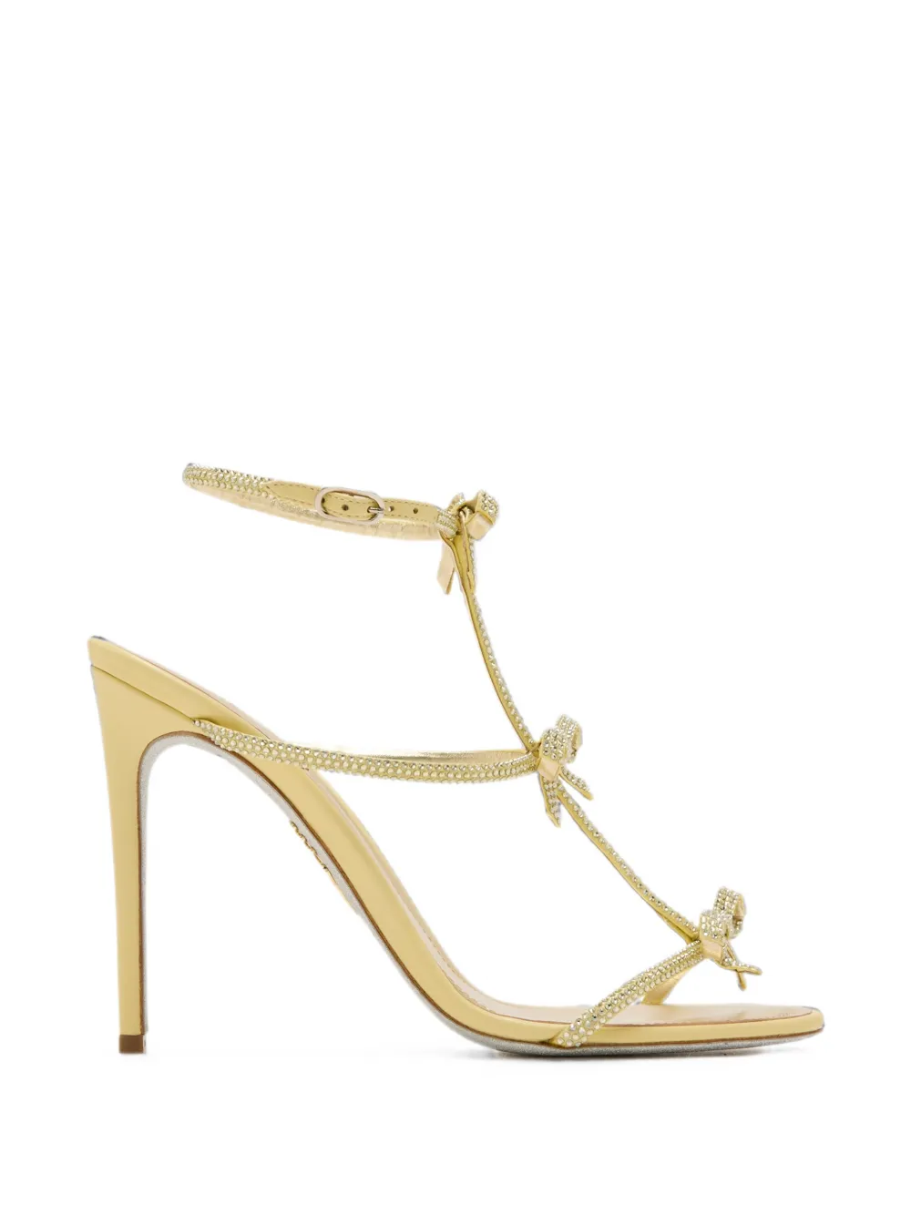René Caovilla Caterina crystal-embellished bow-detail sandals - Gold