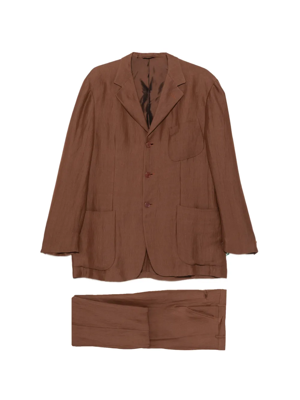 Romeo Gigli Pre-Owned 1990s notched-lapel suit - Marrone