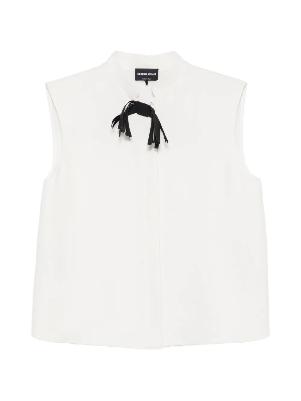 Giorgio Armani bow-detail sleeveless shirt - Toni neutri