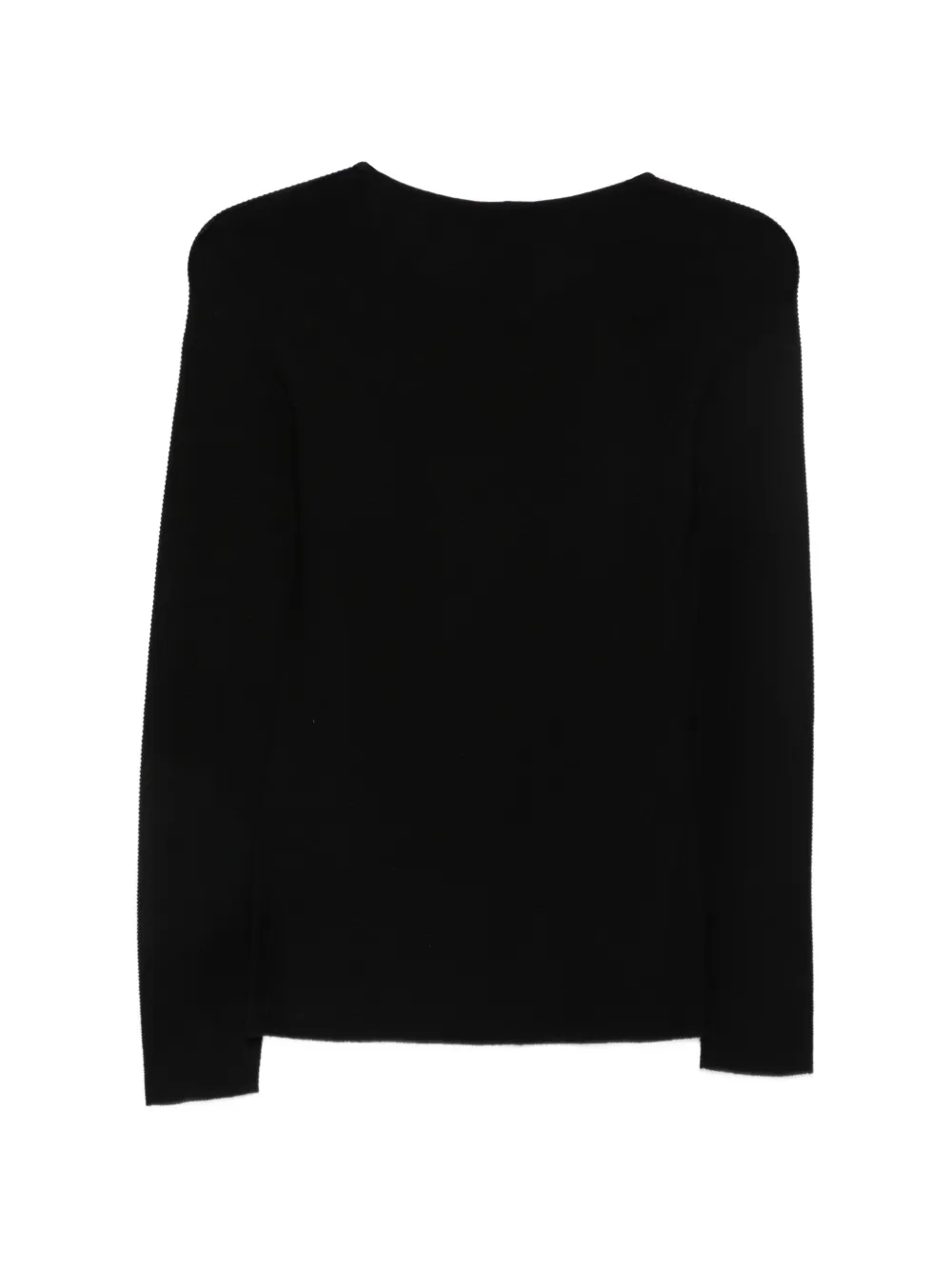 Giorgio Armani Long-sleeve Sweater in Seamless Viscose Blend in Black, view 2