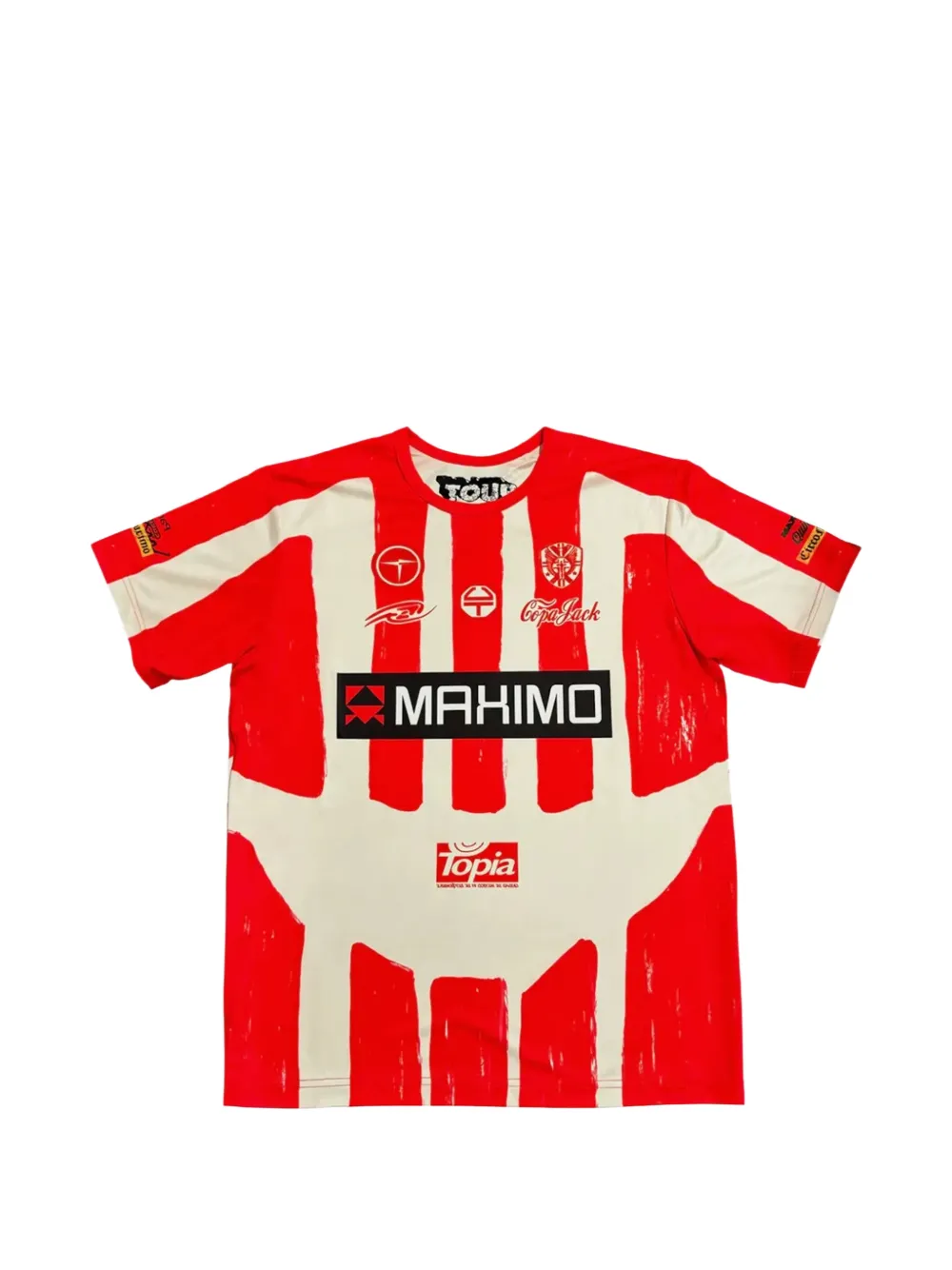 Travis Scott Mexico Graphic-print Striped T-shirt In Red