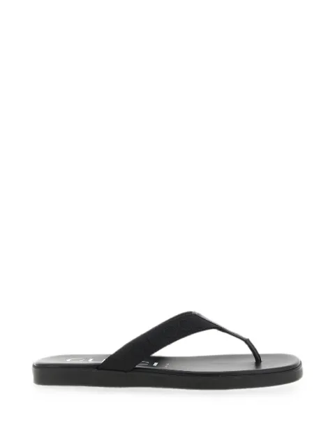 Gucci logo-jacquard leather-trim sandals
